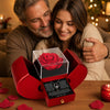 Father and daughter with the red heart rose box and the To My Daughter necklace