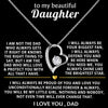 To my beautiful Daughter message card signed I love you, Dad