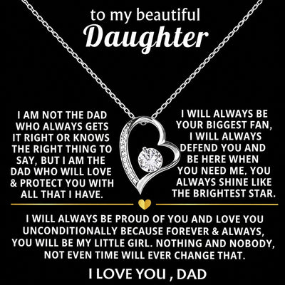 To my beautiful Daughter message card signed I love you, Dad