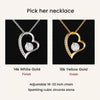 14k White Gold Finish or 18k Yellow Gold Finish heart necklace