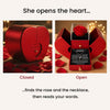 The red heart box closed and open
