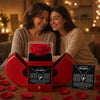 Mother and daughter with the rose box gift