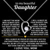 To my beautiful Daughter message card signed I love you, Mom
