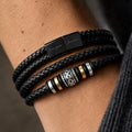 Close-up of the Love You Forever engraved clasp on the wrist