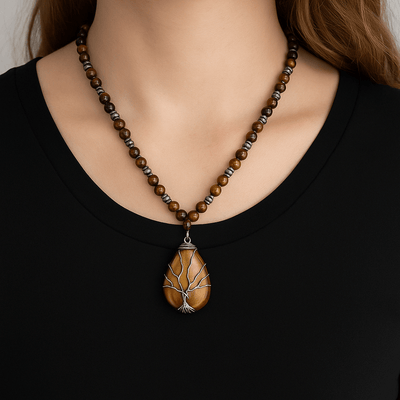 Tree of Life Bead Mala Necklace - Sphere Standouts