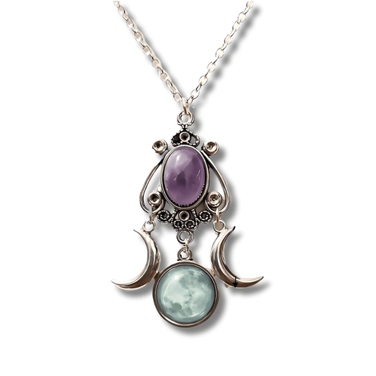 Triple Moon Goddess Necklace - Sphere Standouts