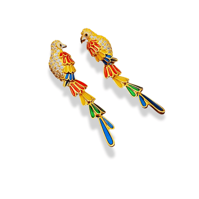 Tropical Parrot Dangle Earrings - Sphere Standouts