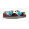 Turquoise Bird Charm Earrings - Sphere Standouts