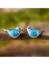 Turquoise Bird Charm Earrings - Sphere Standouts