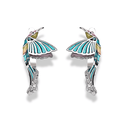 Vibrant Hummingbird Bliss Earrings - Sphere Standouts