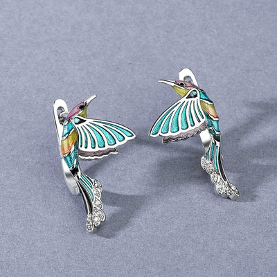 Vibrant Hummingbird Bliss Earrings - Sphere Standouts