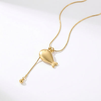 Fish Charm Necklace - Gold