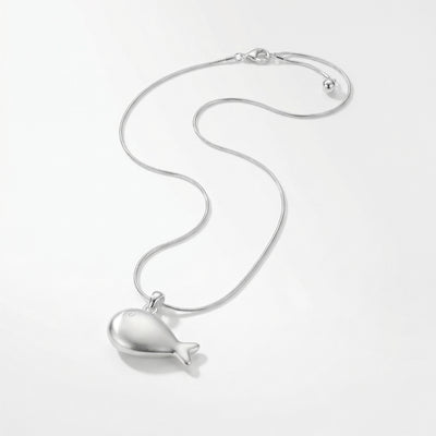 Fish Charm Necklace - Silver