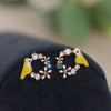 Yellow Bird Blossom Earrings - Sphere Standouts