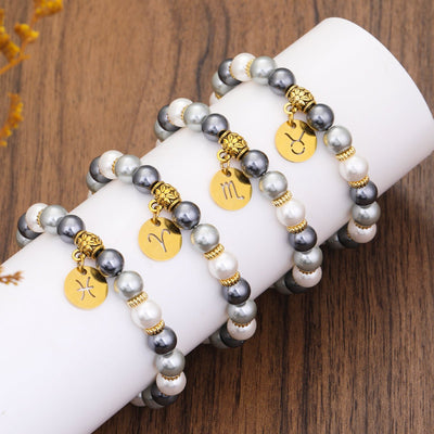 Zodiac Bracelet with Shell Beads - Sphere Standouts